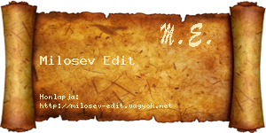 Milosev Edit névjegykártya